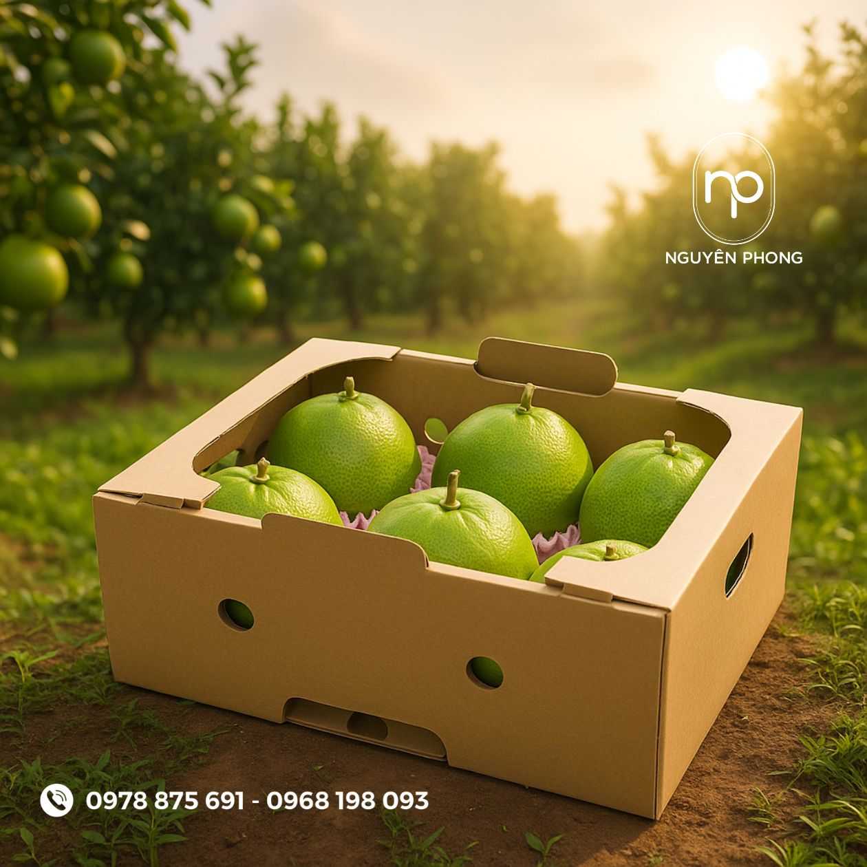 Mẫu in thùng carton đựng bưởi da xanh